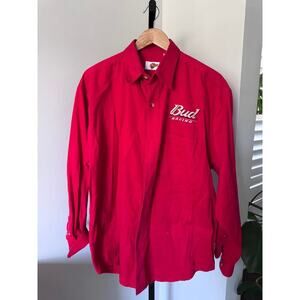 Bud‎ Racing Men's Red Long Sleeve Button Up Shirt XL "Winner's Circle"